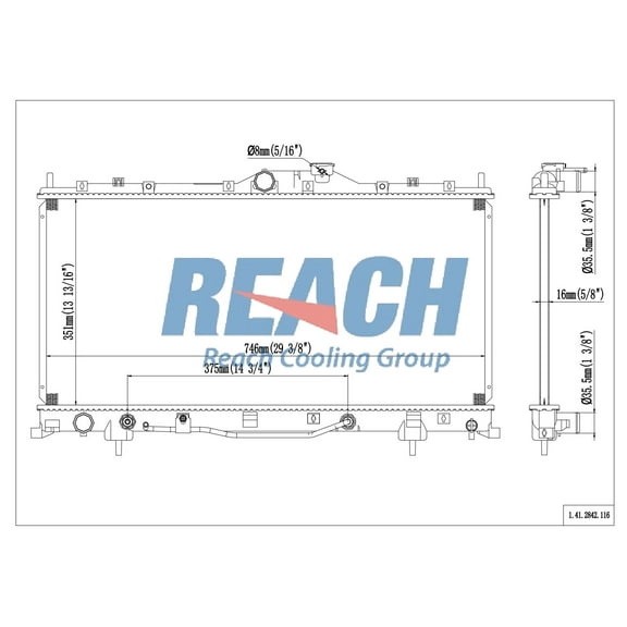 REACH 41-2842 Radiator for 12-06 Mitsubishi Eclipse, Automotive Radiator Replacement Part