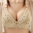 thumbnail image 2 of Bigersell Bras for Large Breasts, Full-Coverage Bras for Women Wireless Bralette Ladies Floral Print V-Neck Push up Bra No Underwire Padded Sports Bras Style-D29, Comfortable Soft Bra S-9-Khaki 36B, 2 of 3