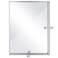 thumbnail image 2 of Costway 24" x 32" Large Rectangular Wall Mirror Stainless Steel Frame Floating Glass, 2 of 10