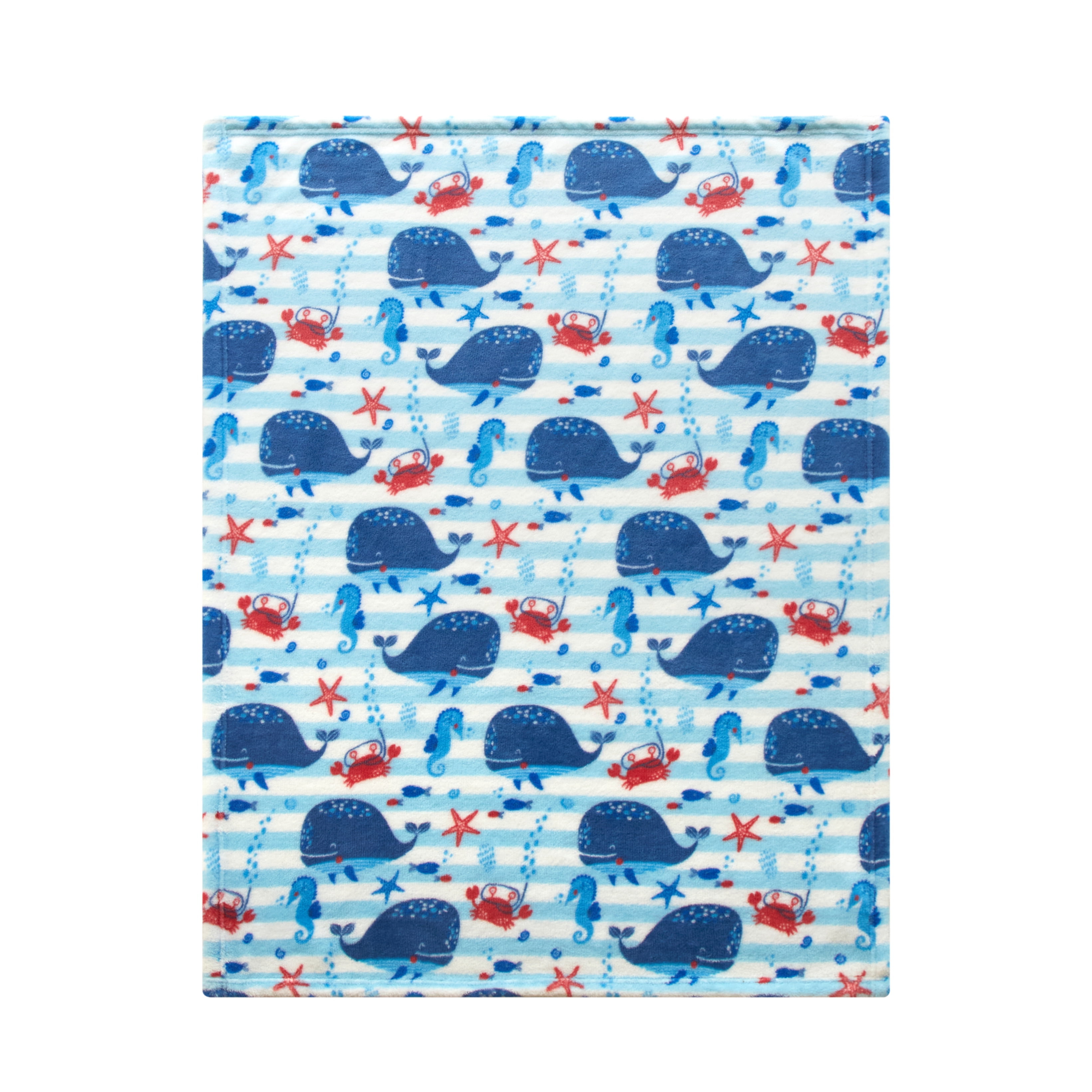 Parent's Choice Royal Baby Plush Whale Printed Blanket, 30" x 40", Polyester, Infant Unisex