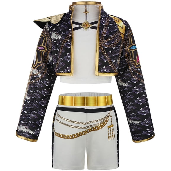 Pop Singer Stage Performance Outfit with Top and Pants Halloween Cosplay Costume