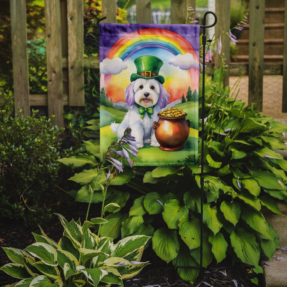 Coton de Tulear St Patrick's Day Garden Flag 11.25 in x 15.5 in