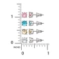 thumbnail image 4 of Believe by Brilliance Fine Silver Plated Cubic Zirconia and Glass Multi Colored Earring Set, 4 of 4