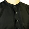 thumbnail image 4 of Hijaz Men's Embroidered Plain Black Kurta Top Wrinkle Free Cotton Short Tunic - L, 4 of 5