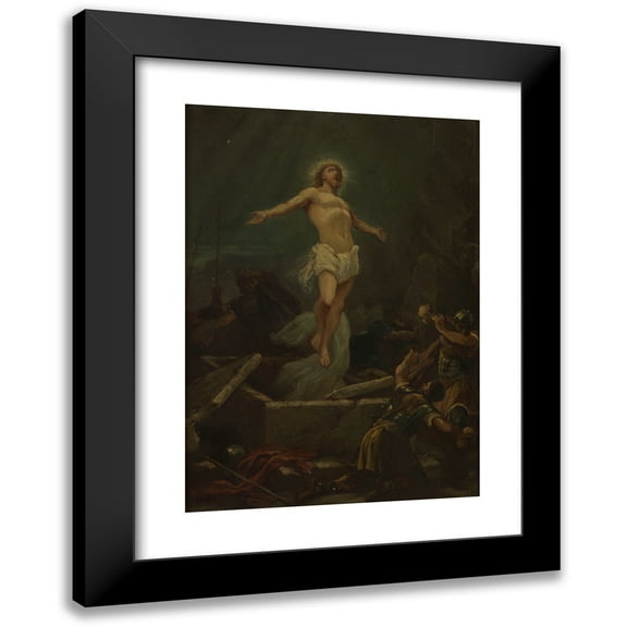 Paul Philippoteaux 11x14 Black Modern Framed Museum Art Print Titled - The Resurrection of Jesus Christ (1874)