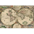 thumbnail image 1 of 24"x36" Gallery Poster, world map 1689 produced in Amsterdam in 1689, by van Schagen, 1 of 1