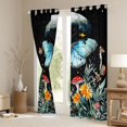 thumbnail image 3 of Feelyou Dreamy Blue Butterfly Black Out Curtains for Teens, Jungle Mushroom Flower Curtains Pack of 2 (42x63 Each), Boho Animal Bedroom Curtains, Living Room Curtains Decor, 3 of 6
