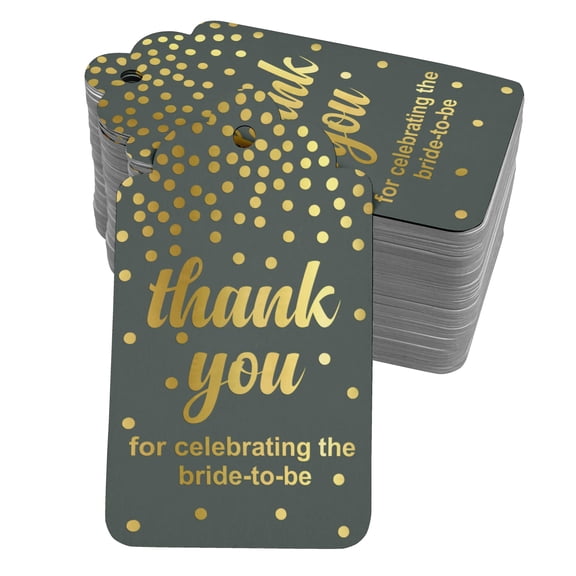 Inkdotpot Gold Foil Paper Hang Tags ThankYou For Celebrating The Bride To Be Bridal Shower Favor Tags 50 Pack