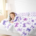 thumbnail image 3 of Erosebridal Purple Girly Bow Kids Twin Comforter Sets,Watercolor Aesthetic Loves Pattern Bedding Set For Girls,Colorful Stars Reversible,2-Piece, 3 of 7