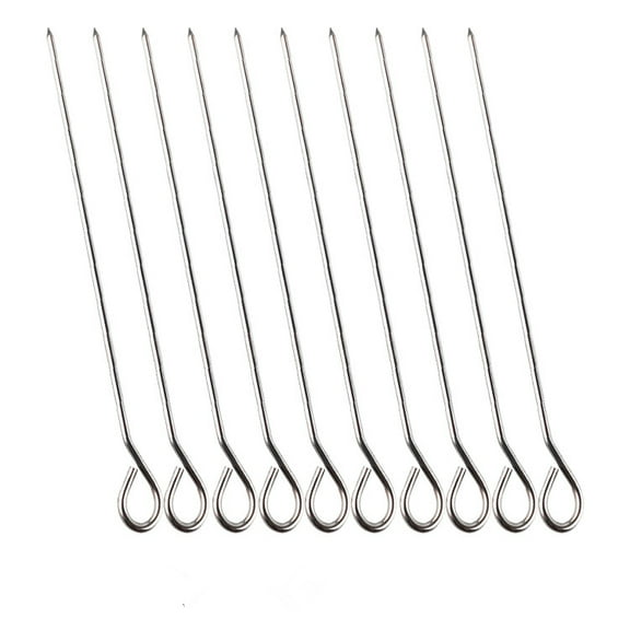 Happon 12 Inch Kebab skewers,BBQ Stainless Steel Skewers,10 Pack (12 inch Skewers 10p)