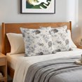thumbnail image 4 of 24x24 Pillow Covers Set of 2, Grey Blue Vintage Floral Throw Pillow Covers Decorative Couch Cushion Case, Hydrangea Botanical Elegant Microfiber Square Pillowcases for Bedroom Car Living Room, 4 of 9
