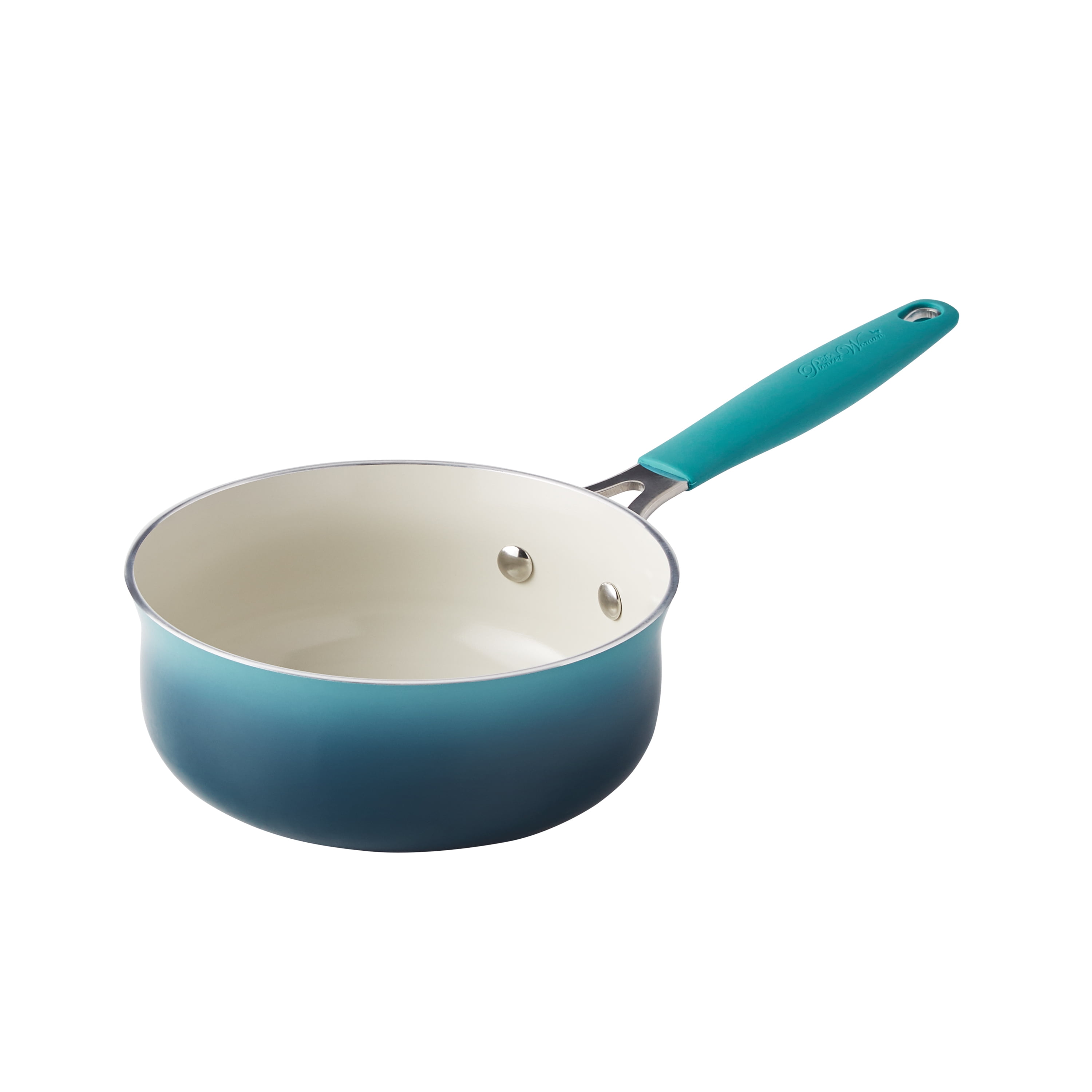The Pioneer Woman 12-Piece Classic Belly Ceramic Cookware Set, Porcelain Enamel, Ombre Teal
