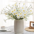 thumbnail image 5 of 10 Pcs Faux Flowers 21'' Fake Flowers Artificial Daisies Silk Plants Outdoor Wildflower Stems for Wedding Party Kitchens Home Room Outdoor Planters Decorations (White), 5 of 8
