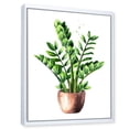 thumbnail image 4 of Zamioculcas Tropical Plant With Green Leaves On White 30 in x 40 in Framed Painting Canvas Art Print, by Designart, 4 of 5