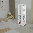 thumbnail image 4 of 360 Revolving Bookshelf White Bookcase Storage Shelf Freestanding Display Rack, 4 of 17
