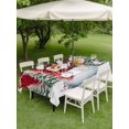 thumbnail image 3 of Outdoor Tablecloth with Umbrella Hole and Zipper, Red Snowman Christmas Rectangle Table Cloth 52x70 Inch Waterproof Tablecloth, Xmas Tree Snowflake Birds Branches Wooden Picnic Table Cover for Patio, 3 of 7
