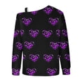 thumbnail image 5 of Penkiiy Womens Valentine Day Sweatshirt Off-shoulder Shirt Graphic Long Sleeve Pullover Tops S Black, 5 of 5