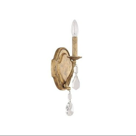 Eurofase Lighting Crystal Sconce - Capital Lighting Blakely - One Light Wall Sconce, Antique Gold Finish with Clear Crystal
