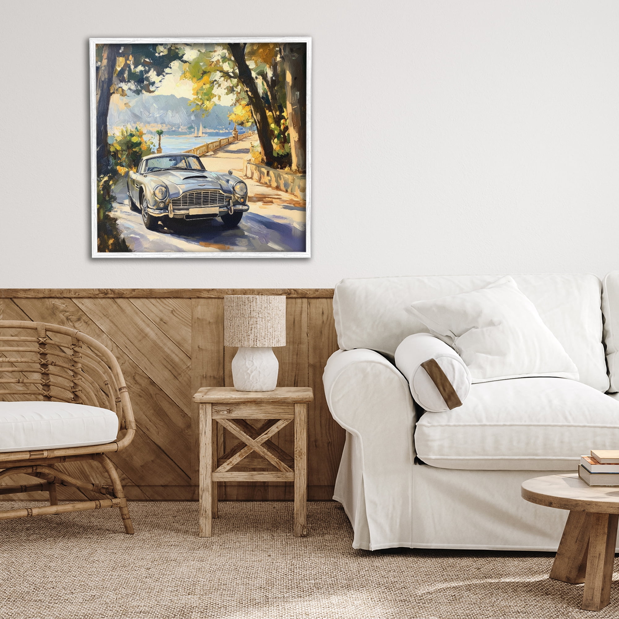Stupell Industries Classic View of Seaside Drive White Framed Giclee Art, design by Creative Studio