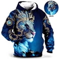 thumbnail image 5 of Sudadera con capucha divertida para hombre con estampado 3D de Divine Beast Green Dragon, estilo neutro, informal, de talla grande, 5 of 5