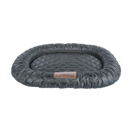 DII Bone Dry Large Oval Quilted Kennel & Crate Padded Pet Mat, 22x34" For Dogs or Cats-Black