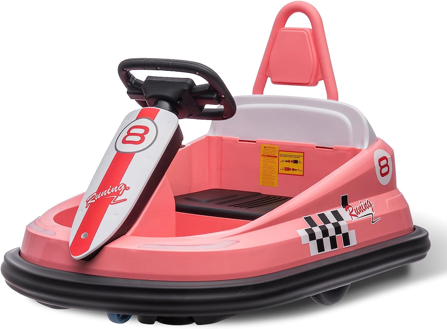 Costway 6V Electric Kids Ride-on Bumper Car with 360° Spinning Dual Motors 2 Speeds Pink