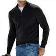 thumbnail image 1 of Mens Half Zip Jumper Micro Fleece Tops Sweater Polo Neck Jump Bfi, 1 of 1