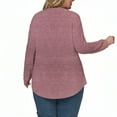thumbnail image 2 of NISVIYA Plus Size Shirts for Women Dressy V Neck Tops Loose Fit Long Sleeve Tunics Elegant Blouse, 2 of 5