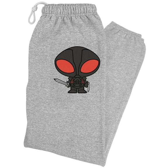 Aquaman Movie Black Manta Chibi Character Unisex Jogger Sweatpants for Men and Women, Athletic Heather, Large