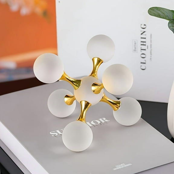Transparent crystal sculpture decoration, molecular structure model/modern home furnishing, bedroom, living room and desk decoration, geometric crafts, household goods