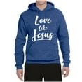 thumbnail image 2 of Wild Bobby Love Like Jesus Inspirational/Christian Unisex Graphic Hoodie Sweatshirt, Vintage Heather Blue, 3X-Large, 2 of 5
