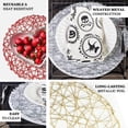 thumbnail image 4 of HLONK 6 Pack 15” Silver Metallic String Round Placemats For Wedding Events Birthday Party, 4 of 11