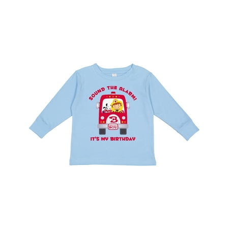 

Inktastic Fire Truck 3rd Birthday Boy Gift Toddler Boy Girl Long Sleeve T-Shirt