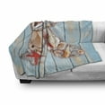 thumbnail image 3 of Letter K Soft Flannel Fleece Throw Blanket, Letter K Invertebrates Seashells Starfishes Summer Inspired Print, Cozy Plush for Indoor and Outdoor Use, 60" x 80", Dark Coral Pale Blue, by Ambesonne, 3 of 6
