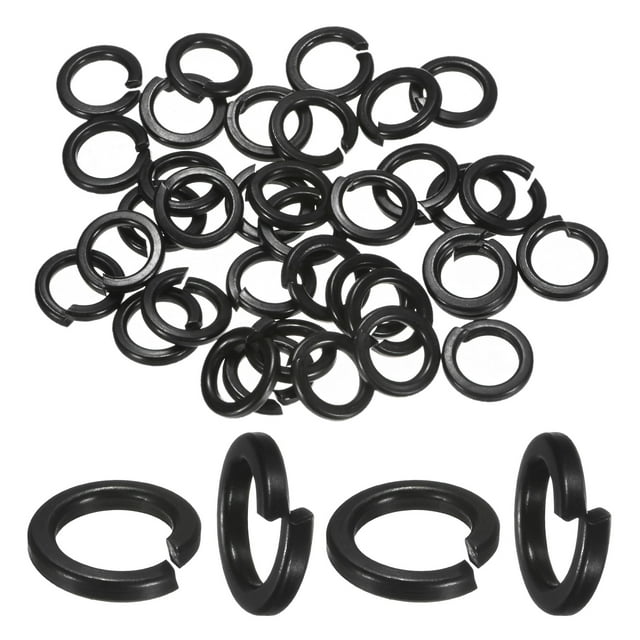Uxcell 100-Pack Arandela de Bloqueo de Resorte, Gasket Elástico de Acero Inoxidable M8 con Recubrimiento Negro Electrochapado
