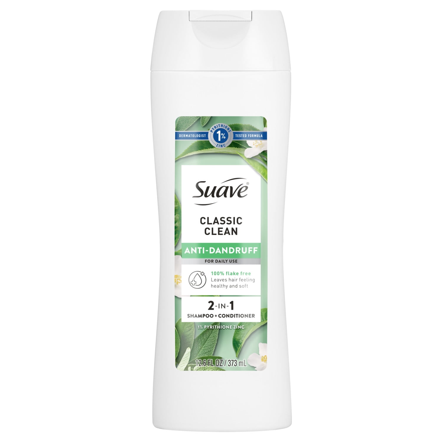 (6 pack) Suave Anti Dandruff 2 IN 1 Shampoo & Conditioner For Women, Classic Clean, 12.6 FL OZ