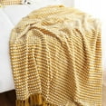 thumbnail image 6 of Wehilion Chunky Knit Blanket Throw, Hand Knit Chenille Throw Blanket for Sofa & Home Decor, Knitted Throw Blankets with Tassels Perfect House Warming Gift, Cozy Soft Lightweight for All Season, 6 of 7