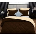 thumbnail image 6 of D.N.G. BEDDINGS 3 Piece Luxury Reversible Diamond Pattern Comforter Set Premium Super Soft, All Season 800 TC, 100% Egyptian Cotton Twin/Twin XL Size Ivory-Chololate Color, 6 of 7