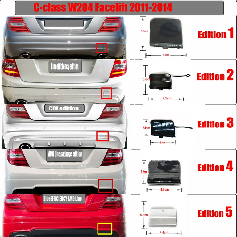 Trimla Edition 4 Rear Tow Cover for Mercedes-Benz C-Class