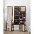 thumbnail image 6 of LED Jewelry Cabinet Armoire, 63" H Standing Jewelry Organizer Weathered Oak, 6 of 9