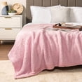thumbnail image 6 of PAVILIA Sherpa Throw Blanket For Couch Sofa, Light Pink Fluffy Warm Plush Blanket for Bed, Cozy Super Soft Lightweight Throw, Fuzzy Decorative Blanket, All Season Home, 50x60, 6 of 9