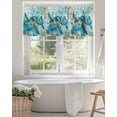 thumbnail image 4 of Vintage Teal Valances for Windows Sea Turtle Coral Starfish Marine Life Nautical Valance Rod Pocket Short Window Treatments Curtains for Kitchen Bathroom Living Room Bedroom, 42 x 18 Inch, 4 of 7
