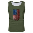 thumbnail image 2 of kpoplk Mens 3D 4th July USA Flag Tank Top Novelty Graphic Breathable American Flag Short Sleeved Beach Shirt(Green,XL), 2 of 4