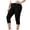 Black, variant on MLQIDK Pedal Pushers for Women Dressy Casual Yoga Leggings Knee Length High Waisted Comfy Leggings Trendy Summer Plus Size Yoga Capri Pants with Pockets Army Green 3XL