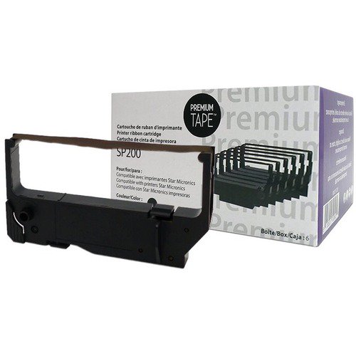 Premium Tape Printer Ribbon Cartridge, Alternative for Star SP200, Black, Pack of 6