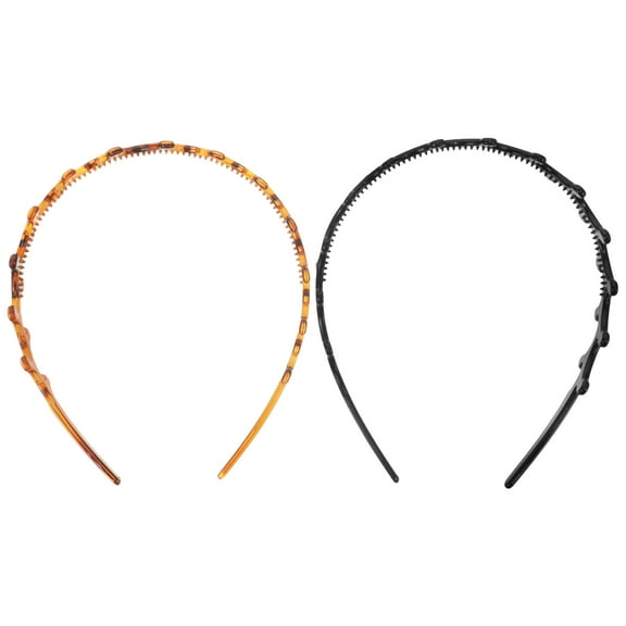 BESTYASH Hair Comb Headband for Women, 2 Pcs Makeup Headbands in Assorted Colors, Comfortable and Stylish Hair Accessories