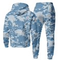thumbnail image 5 of JULMCOMO Mens Sweatsuit Camouflage Print Drawstring Hooded Loose Fit Casual Pullover Sweatshirt Workout Jogging Pants 2 Piece Tracksuit Winter Outfits Sky Blue S, 5 of 5