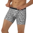 thumbnail image 3 of Salouo Weave Geometric Pattern Men's Boxer Briefs, Soft & Breathable Underwear Elastic Waistband Briefs for Men,1-Pack, 3 of 7