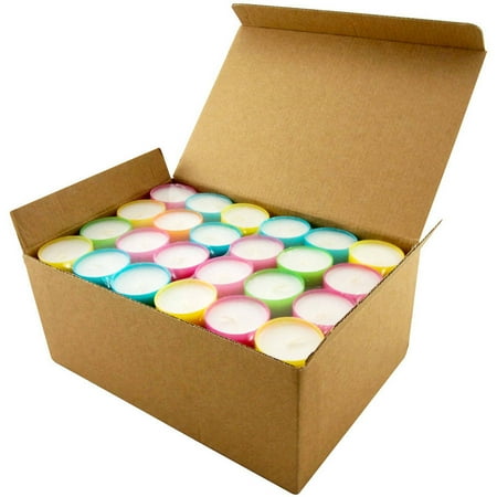 - Stonebriar Collection Multicolor Tea Light Candles, 6 To 7 Hour Extended Burn Time, 96 Pack