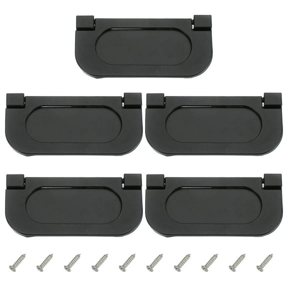 Uxcell Flush Ring Pull Low Profile Drawer Pull Zinc Alloy Flip Drawer Handle with Screws for Furniture Closets Dressers Black